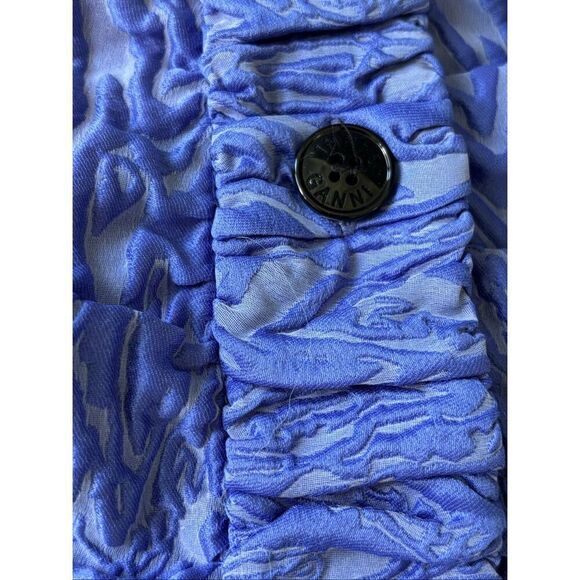 NWOT Ganni Women 3D Jacquard Mini Skirt in Blue Iris Sz4 $375 D6 - Picture 6 of 12